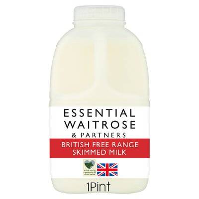 Essential Waitrose & Partners Free Range Skimmed Milk (568 ml)