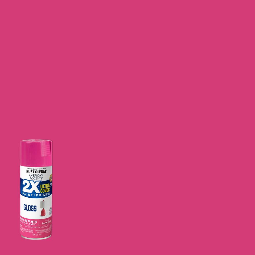 Rust-Oleum 2X Ultra Cover Gloss Berry Pink Spray Paint and Primer In One (NET WT. 12-oz) | 327876