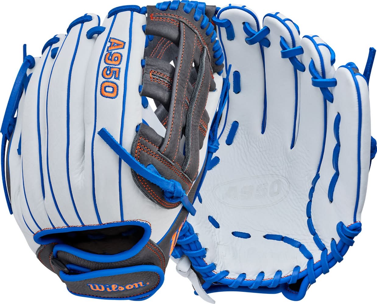 Wilson 12'' A950 Series Fastpitch Glove (White/Royal/Orange)