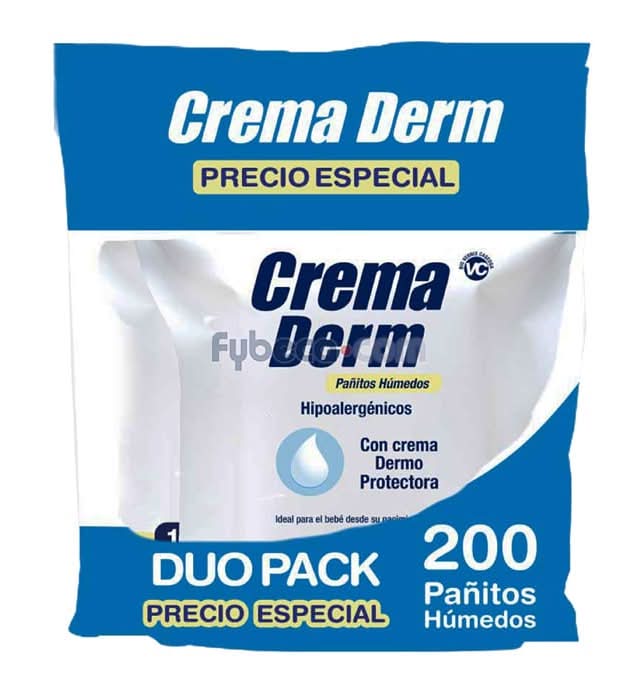 Pack Pañitos Humedos Crema Derm X200 Precio Especial