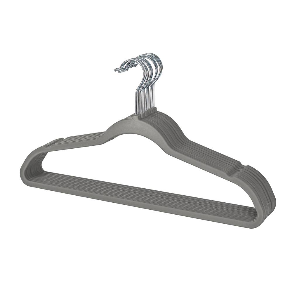 neatfreak! 10-Pack Plastic Non-slip Grip Clothing Hanger (Gray) | 00678X10C016-75787BC016