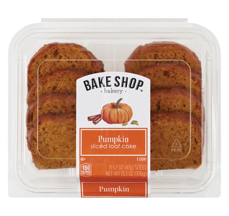 Bake Shop Pumpkin Sliced Loaf Cake - 8 Count