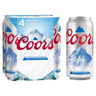 Coors Light Lager Beer Cans 4 x 440ml