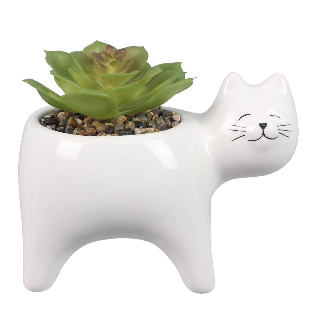 Young's Ceramic Cat Shape Planter