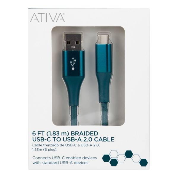 Ativa USB Type-C To USB Type-A Cable 6' Emerald