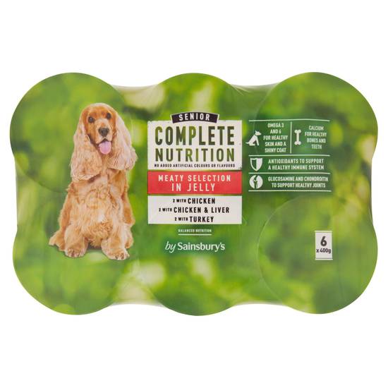 Sainsbury's Complete Nutrition Senior Dog Food Meat Selection in Jelly 6 x 400g