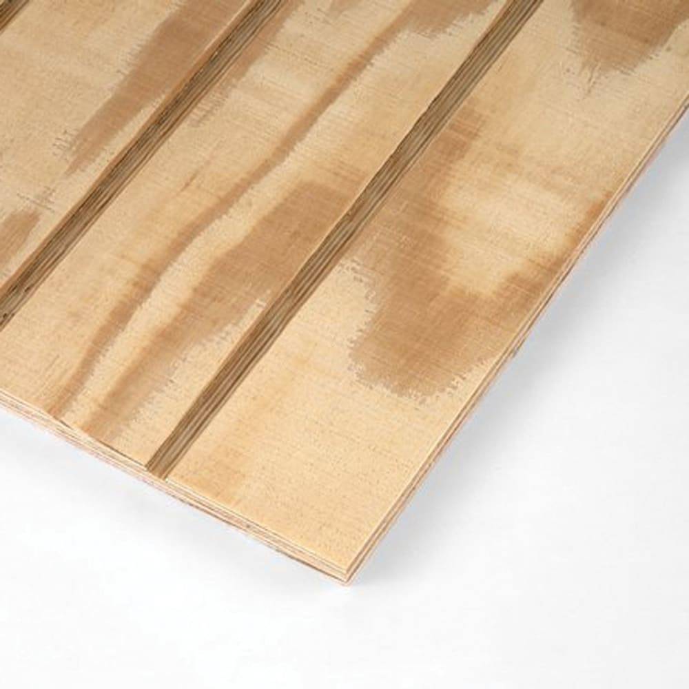 Plytanium 4-in Groove Pattern 0.3437-in x 48-in x 96-in SYP Plywood Panel Siding | 719950