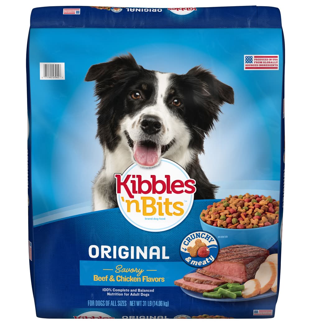 Kibbles 'n Bits Original Dry Dog Food, Savory Beef & Chicken, Adult (31 lbs)