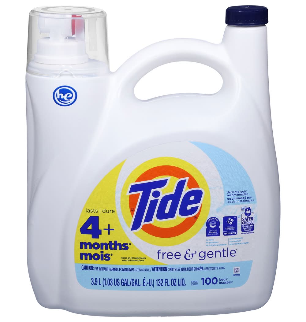 Tide Free & Gentle Liquid Laundry Detergent (132 fl oz)