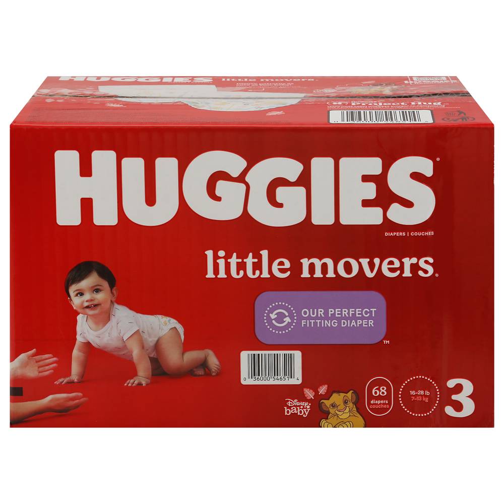 Huggies Little Movers Baby Diapers, 3 (68 ct)