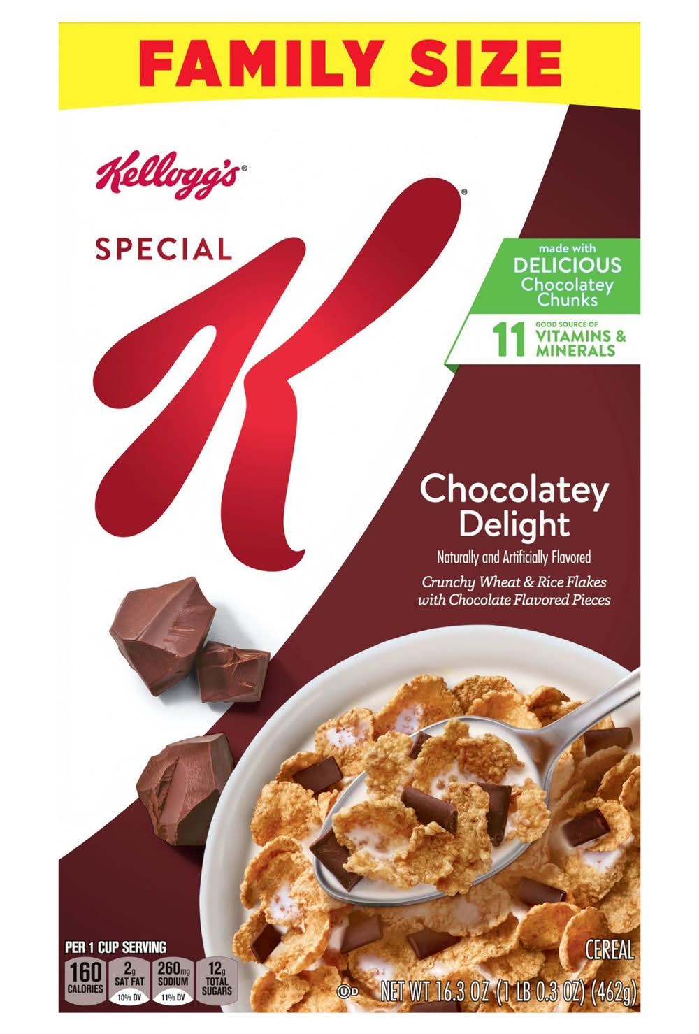Special K Breakfast Cereal Family Size, Chocolatey Delight (16.3 oz)