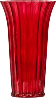 Overjoyed Boutique Ribbed Rose Vase Small Red - Each