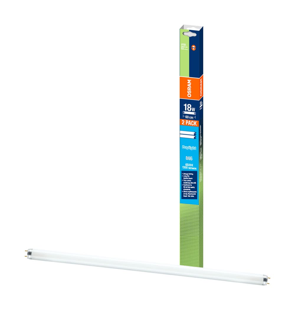 OSRAM 18W 590mm T8 Daylight Lumilux Fluorescent Tube - 2 Pack