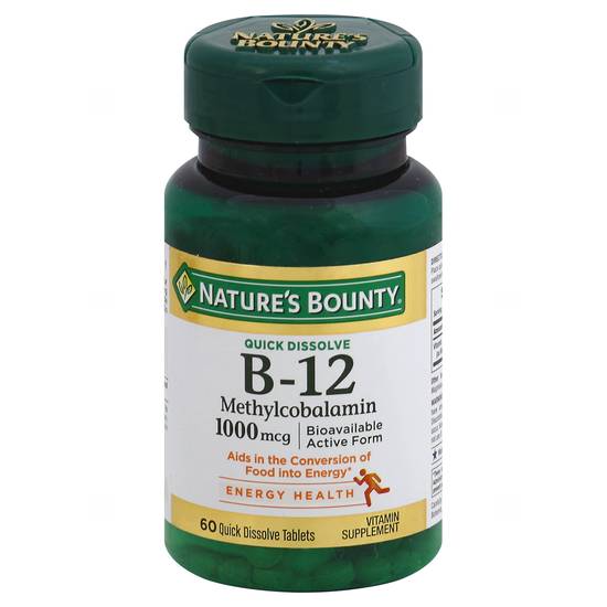 Nature's Bounty Methylcobalamin B 12 1000 Mcg Quick Dissolve Tablets (60 ct)