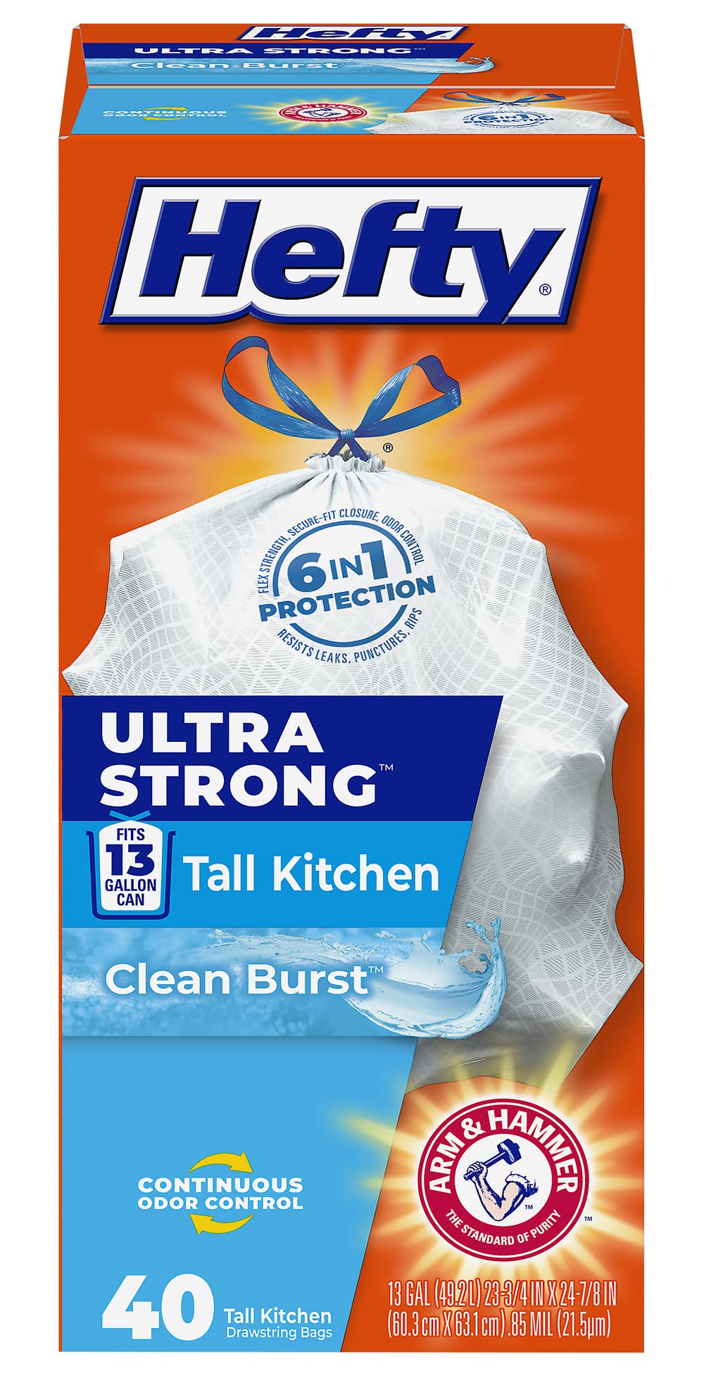 Hefty Ultra Strong 13 Gallon Tall Kitchen Drawstring Bags (40 pack)