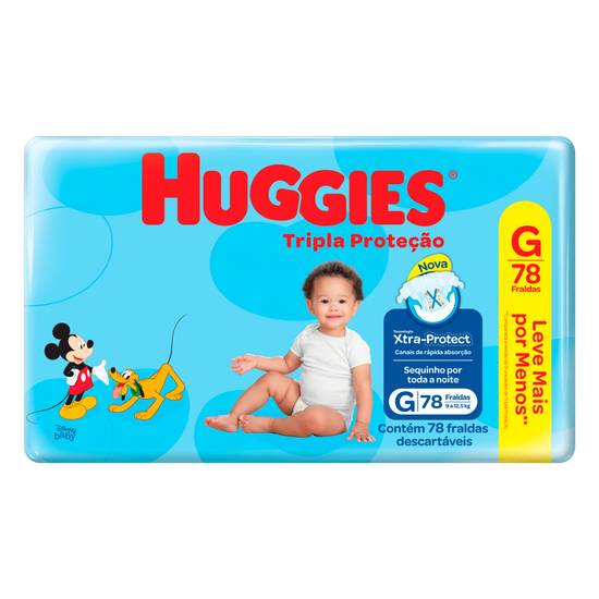 Huggies fralda descartável infantil tripla proteção g