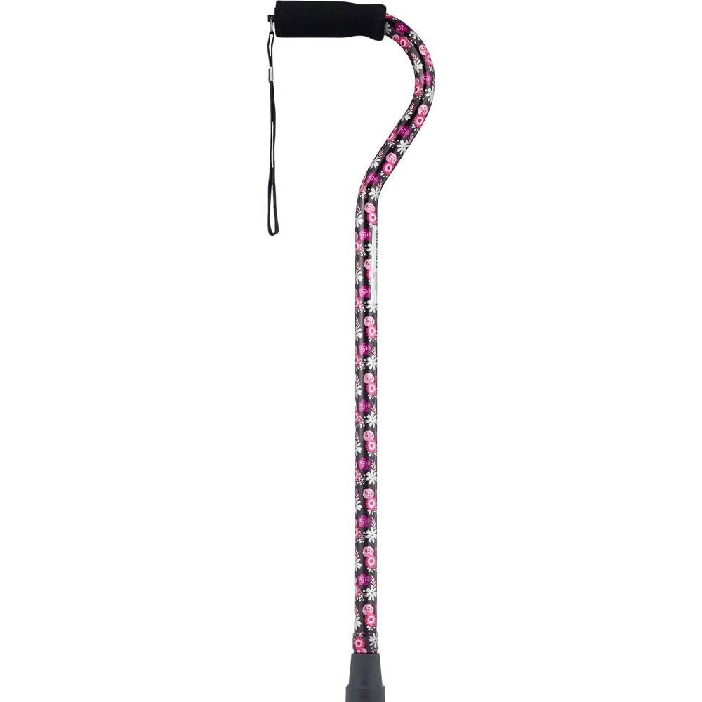 Cvs Health Foam Grip Offset Cane, Black Floral