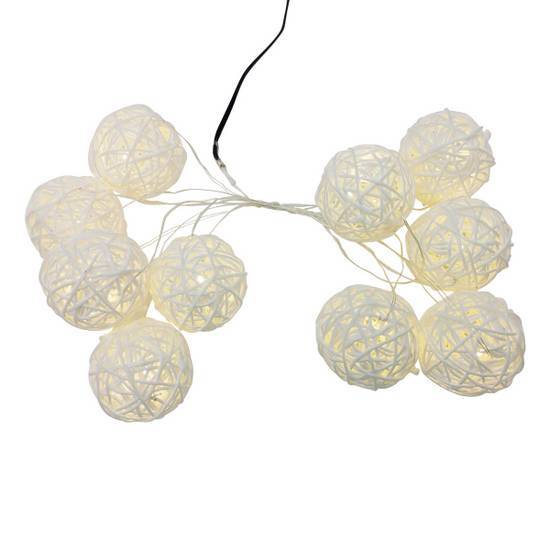 Room & Retreated Led White Sphere Lights, 7 ft / 10 Count
