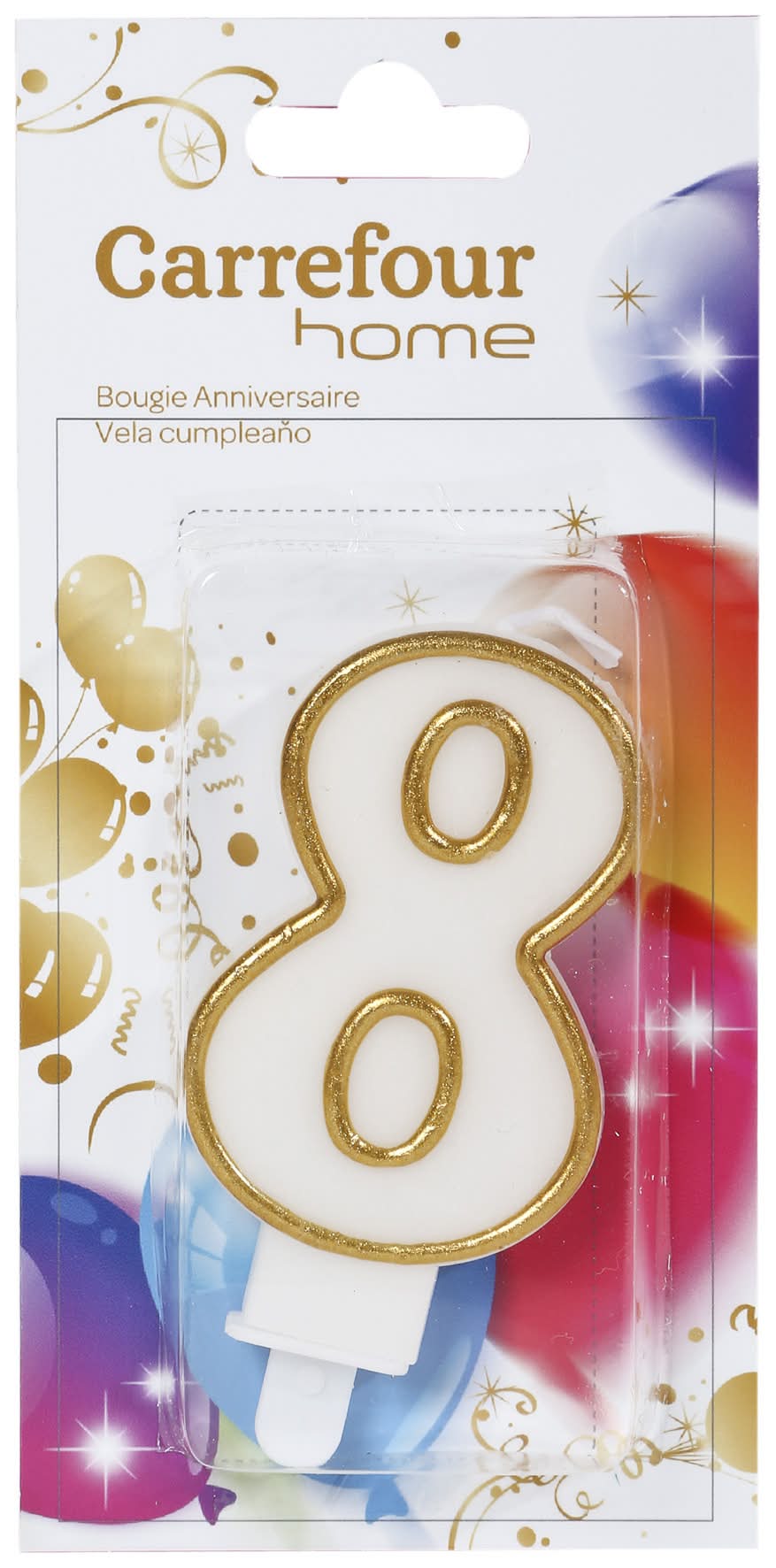 Carrefour Home - Blister chiffre avec bobèche n° 8 (30g)
