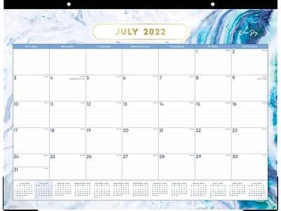 2022-2023 Blue Sky Gemma 17 x 22 Academic Monthly Desk Pad Calendar, Blue (141377)