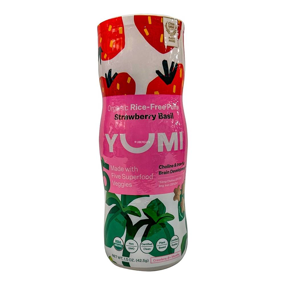 Yumi Organic Basil Meltable Superfood Veggie Puffs (strawberry)