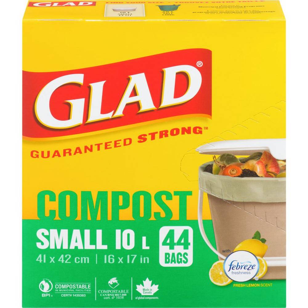 Glad Easy-Tie Compostable Bags, Small (520 g)