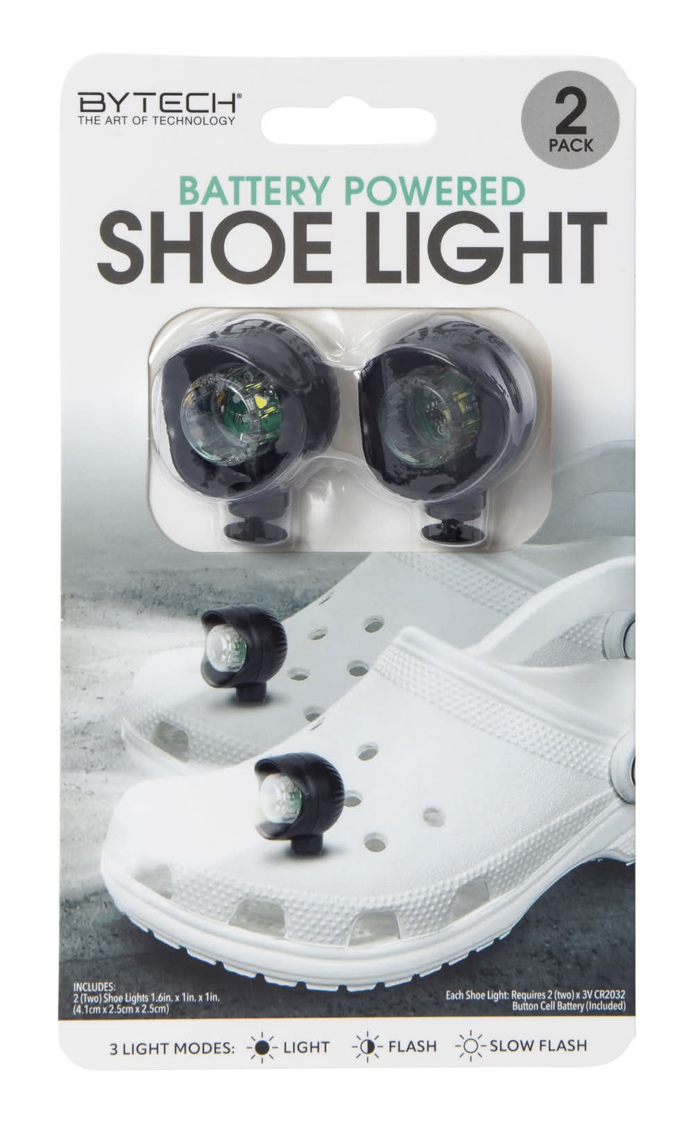 Battery Powered Shoe Light 2-Count Black