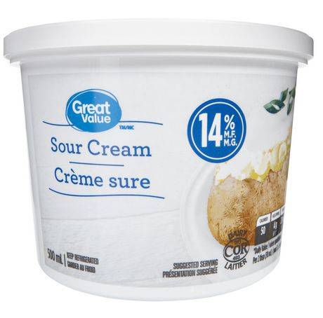 Great value crème sure à 14 % m.g. great value (500 ml) - sour cream 14% (500 ml)