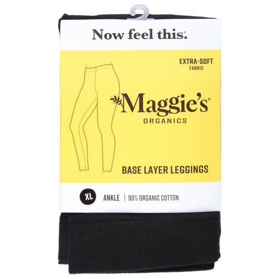 Maggie's Organics Womens Base Layer Ankle Xl Extra Soft Black Leggings, Delivery Near You