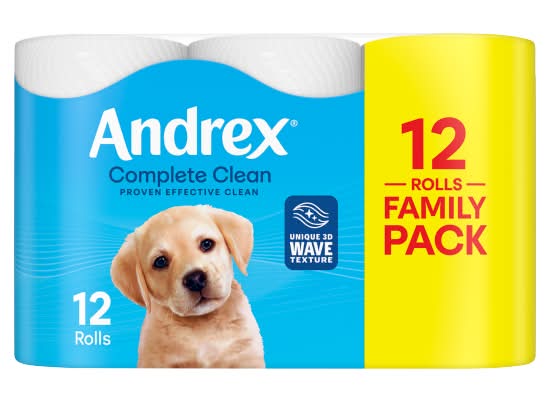 Andrex Complete Clean Toilet Tissue (12 pack)