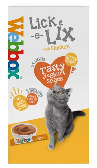 Webbox Lick-E-Lix With Chicken Tasty Yoghurty Treat Cat Food (5 pack)