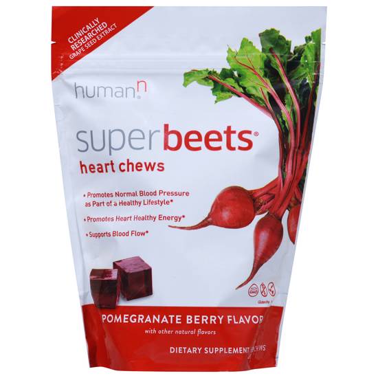 Humann Superbeets Pomegranate Berry Flavor Heart Chews (60 ct)