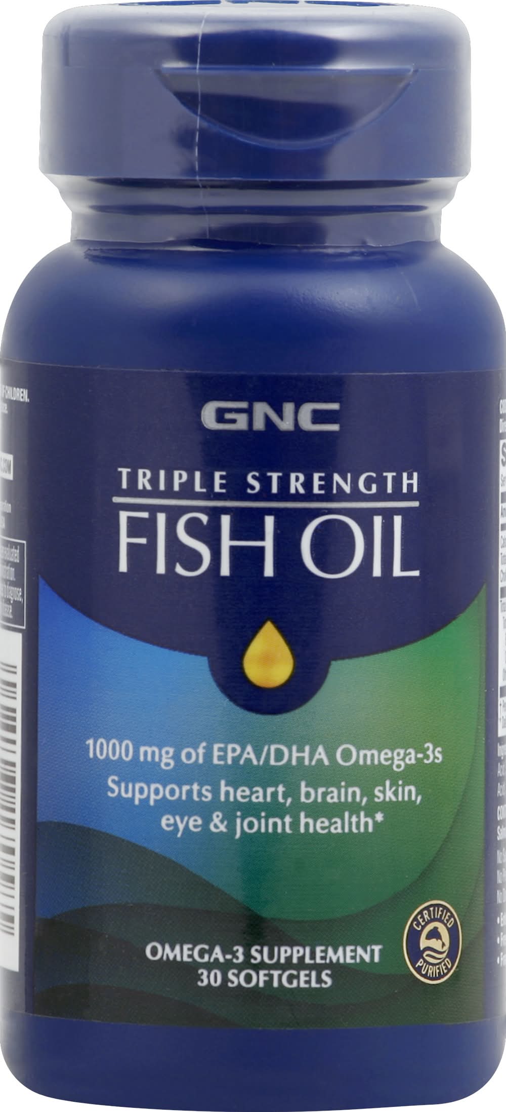 GNC Fish Oil Omega-3 1000 mg Softgels (2.9 oz)