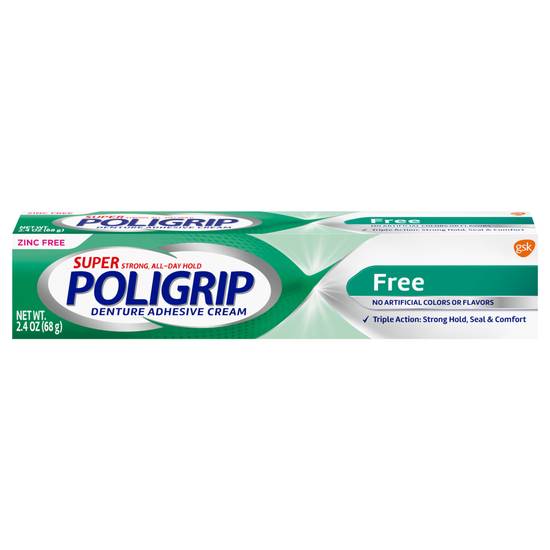 Poligrip Zinc Free Denture Adhesive Cream