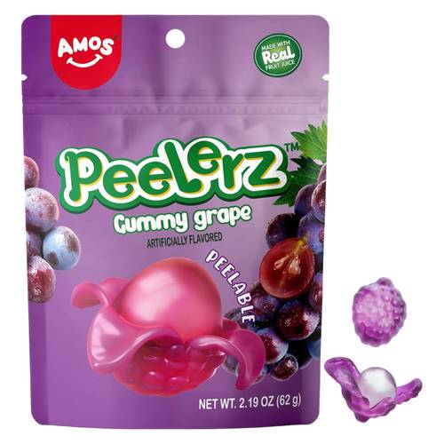 AMOS Peelerz Peelable Gummies, Grape (2.19 oz)