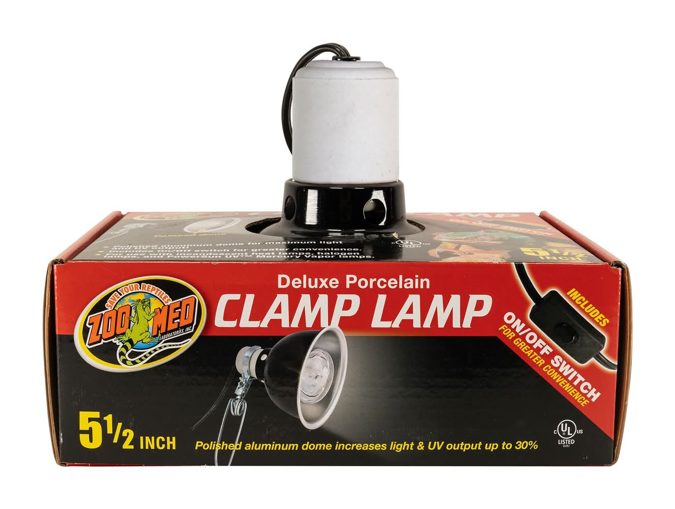 Zoo Med Reptile Deluxe Porcelain Clamp Lamp - 5.5 in (Size: 100W)