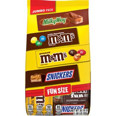 M&M's Snickers & Milky Way Fun Size Chocolate Candy Variety pack Bulk Bag (30.18 oz)