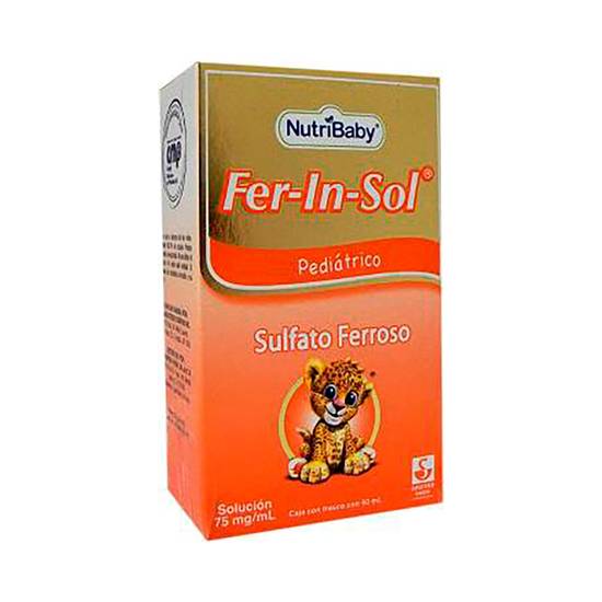 Nutri baby ferinsol solución pediátrica sulfato ferroso 75 mg (frasco 50 ml)