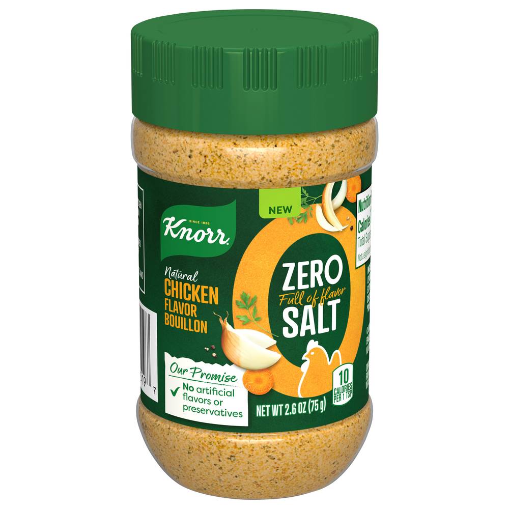 Knorr Chicken Flavor Bouillon, Chicken-Zero Salt (2.6 oz)