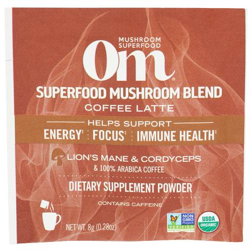 Organic Mushroom Nutrition Organic Mushroom Coffee Latte Blend Drink Mix Packet