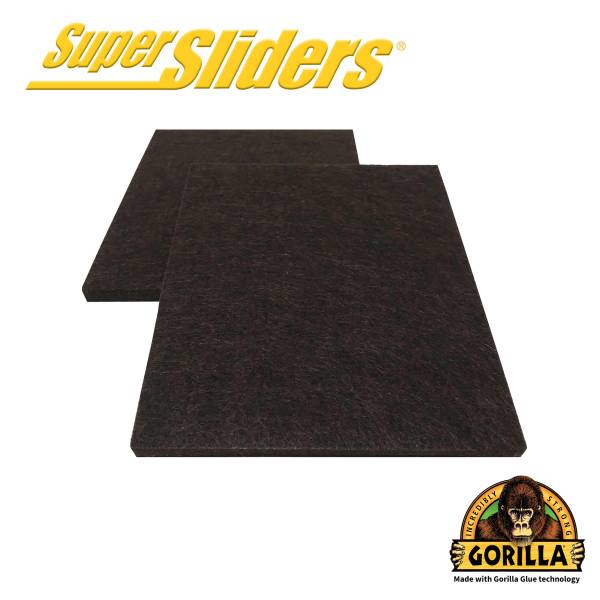 Super Sliders with Gorilla Glue 4-1/4" Brown Square Felt Blanket - 2 Pack