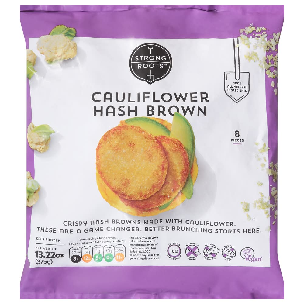 Strong Roots Cauliflower Hash Brown (13.22 oz, 8 ct)