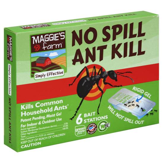 Maggie's Farm No Spill Ant Kill Bait Stations (6 x 0.3 oz)