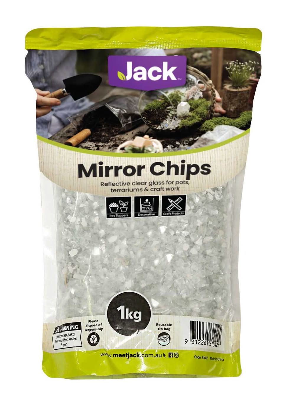 Jack 1kg Clear Mirror Chips Decorative Pebble