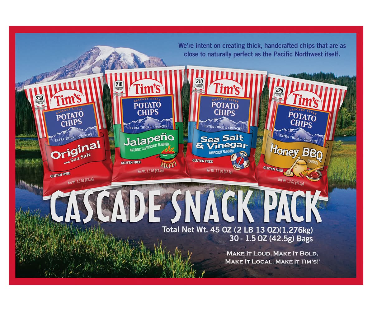 Tim'S Cascade Style Chips Variety Pack Classic (30 ct, 1.5 oz)
