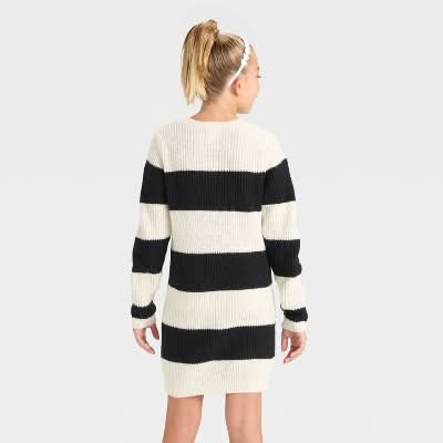 Cat & Jack Girls' Long Sleeve Striped Sweater Dress Delivery Near Me |  Order Online | Uber Eats