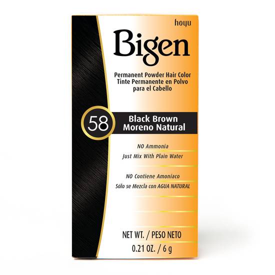 Bigen Permanent Powder Hair Color Black Brown 58 (0.21 oz)