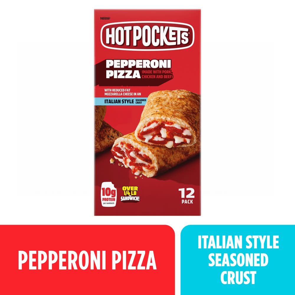 Hot Pockets Crust Italian Style Sandwiches, Pepperoni Pizza (54 oz, 12 ct)