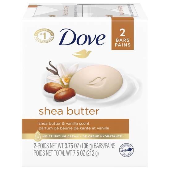 Dove Shea Butter & Vanilla Scent Soap (2 ct)