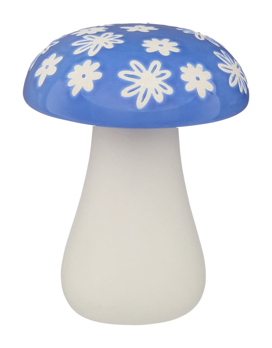 Summer Mushroom Shaped Tabletop Ceramic Decor 2 Assorted Colors